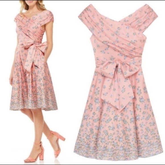 Gal Meets Glam Pink Floral Midi Dress - Picture 4 of 4